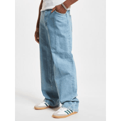 lässige DEF Herren Jeans Reißverschluss Straight Fit mit Baumwolle Hell-Blau