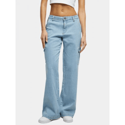 lässige Urban Classics Damen Jeans Straight Fit Stretch Taschen mit Baumwolle Blau