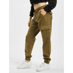 Casual Urban Classics Women's Jeans with Stretch, Zipper Pockets, and Cotton Khaki
