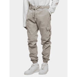 Casual URBAN CLASSICS Men's Jeans with Drawstring Pockets, 320 g/m², Cotton Blend, Gray