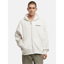 lässiger Dropsize Herren Hoodie Reißverschluss Taschen mit Baumwolle Weiß