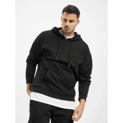 Casual URBAN CLASSICS Men's Hoodie with Drawstring and Ribbed Cuffs, 280 g/m², Black
