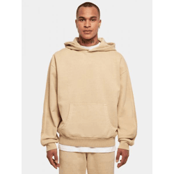 lässiger Urban Classics Herren Hoodie Rippstrick Rippbündchen 470 g/m² mit Baumwolle Beige