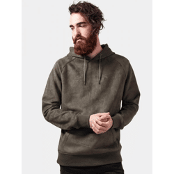 Casual URBAN CLASSICS Men's Hoodie with Stretch Hood, 368 g/m², Khaki