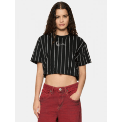 lässiges Karl Kani Damen T-Shirt 180 g/m² mit Baumwolle Schwarz/Weiß