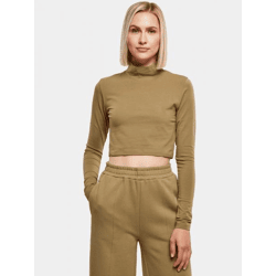 lässiges Urban Classics Damen Sweatshirt Stretch 180 g/m² mit Baumwolle Oliv-Grün
