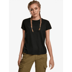 lässiges URBAN CLASSICS Damen T-Shirt 140 g/m² mit Baumwolle Schwarz