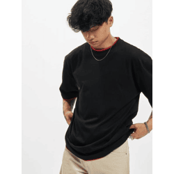 Casual URBAN CLASSICS Men's T-Shirt, 180 g/m², cotton blend, black/red