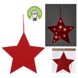 LED star felt for hanging red approx. 45cm 