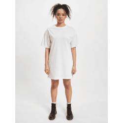 leichtes DEF Damen Kleid mit Baumwolle Weiß