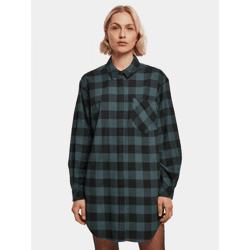 Lightweight Urban Classics Women's Oversized Dress, 125 g/m², with cotton, petrol blue/black