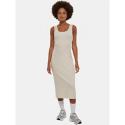 leichtes Urban Classics Damen Kleid Stretch 180 g/m² mit Baumwolle Ecru-Weiß