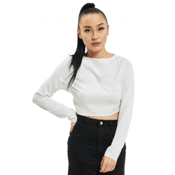 Missguided Crop-Longsleeve mit offenem Rücken in Weiß