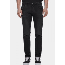 Modern 2Y Premium Men's Skinny-Fit Stretch Jeans with Zipper, Cotton, Black