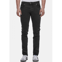 moderne 2Y Premium Herren Jeans Slim Fit Stretch Reißverschluss mit Baumwolle Schwarz