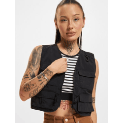 moderne Urban Classics Damen Jacke Reißverschluss Taschen 90 g/m² Schwarz