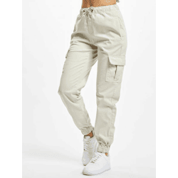 moderne URBAN CLASSICS Damen Jeans Stretch Kordelzug Taschen mit Baumwolle Beige