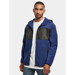 moderne URBAN CLASSICS Herren Jacke Kordelzug Reißverschluss 230 g/m² Blau