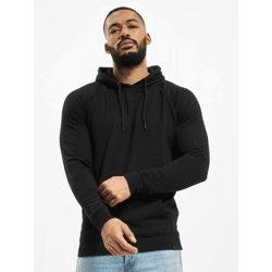 moderner Denim Project Herren Hoodie Kordelzug Rippstrick mit Baumwolle Schwarz