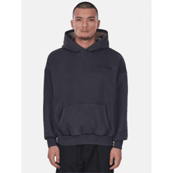 moderner Dropsize Herren Hoodie Rippbündchen Kapuze mit Baumwolle Schwarz