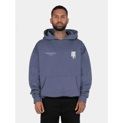 Modern MJ Gonzales Men's Hoodie with Large Hood and Ribbed Cuffs, 460 g/m², Cotton Blend, Blue