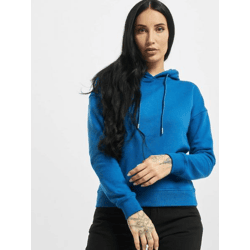Modern Urban Classics Women's Hoodie with Drawstring and Ribbed Cuffs, 300 g/m², Cotton Blend, Blue