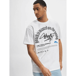 modernes Lost Youth Herren T-Shirt Oversize 240 g/m² mit Baumwolle Weiß