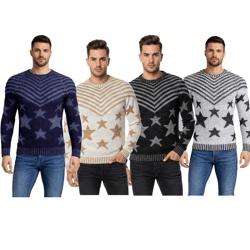 Modischer Herren Rundhals-Pullover im 