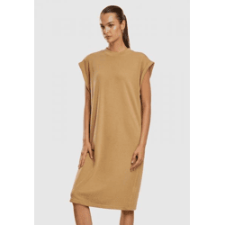 modisches Urban Classics Damen Kleid Oversize 280 g/m² mit Baumwolle Beige