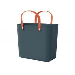 Nachhaltige Rotho Multibag ALBULA 25L Ocean-Bound Plastic Tragetasche Einkaufskorb 7670987 Navy blau/Orange