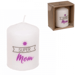 Out of the Blue Super Mom Pillar Candle, 6 x 8 cm