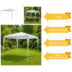 Pavillon, basic, weiß, 3x3m