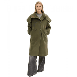pflegeleichter Damen Mantel in Wolloptik Oversized Übergangs-Jacke 952474 Grün