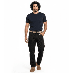 praktische ALPHA INDUSTRIES Agent Herren Cargo-Hose mit 6 Taschen Baumwoll-Hose 158205 Schwarz