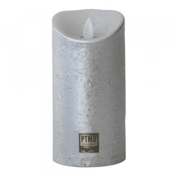 PTMD LED-Kerze mit beweglicher Flamme, silberfarben, 15 cm