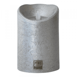 PTMD LED-Kerze mit beweglicher Flamme, silberfarben, 15 cm