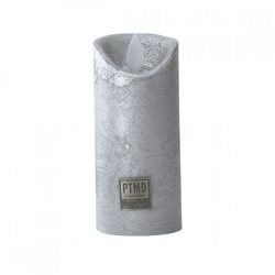 PTMD LED-Stumpenkerze, batteriebetrieben, XS, silberfarben, 5,5 x 12,5 cm