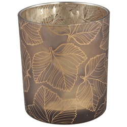 PTMD Teelichthalter Magali Glas braun 10 cm