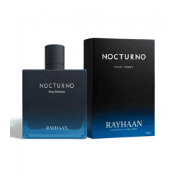 Rayhaan Nocturno Herren Eau de Parfum holzig-ambriger Duft mit Sandelholz und Amber Parfüm 100ml Schwarz