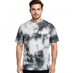 RE:COVERED X NFL Las Vegas Raiders Herren T-Shirt mit Logo-Print Baumwoll-Shirt Rundhals-Shirt RCNFL1380 Grau/Weiß