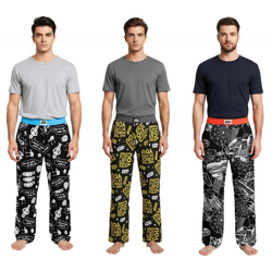 RE:COVERED X STAR WARS Pyjama-Hose Herren Schlafanzug-Hose mit verschiedenen Prints Loungepants in Schwarz/Gelb oder Schwarz/Weiß