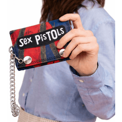 Sex Pistols Punkrock-Band Portemonnaie mit Logo-Schriftzug Geldbeutel Blau/Rot