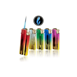 Shiny Rainbow - ALPHA Metal Jet Feuerzeug Sortiment - 25er Display