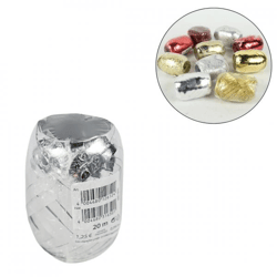 Dekoband metallic gold/silber/rot 10 und 20 Meter sortiert