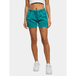 sommerliche Urban Classics Damen Shorts Kordelzug Taschen 360 g/m² mit Baumwolle Türkis