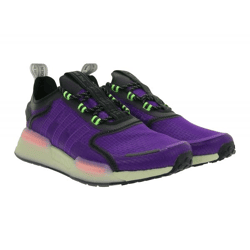 sportliche adidas NMD_V3 Sneaker nachhaltige Lauf-Schuhe für Damen und Herren mit BOOST Dämpfung GW3062 Lila/Schwarz/Grün
