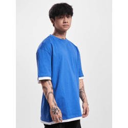 sportliches DEF Herren T-Shirt 220 g/m² mit Baumwolle Blau
