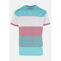 sportliches Just Rhyse Herren T-Shirt mit Baumwolle Blau/Rot/Weiß