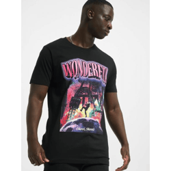 sportliches Mister Tee Herren T-Shirt mit großem Frontprint 180 g/m² Baumwoll-Shirt Kurzarm-Shirt Schwarz