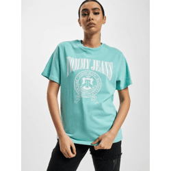 sportliches Tommy Jeans Damen T-Shirt Oversize mit Baumwolle Türkis